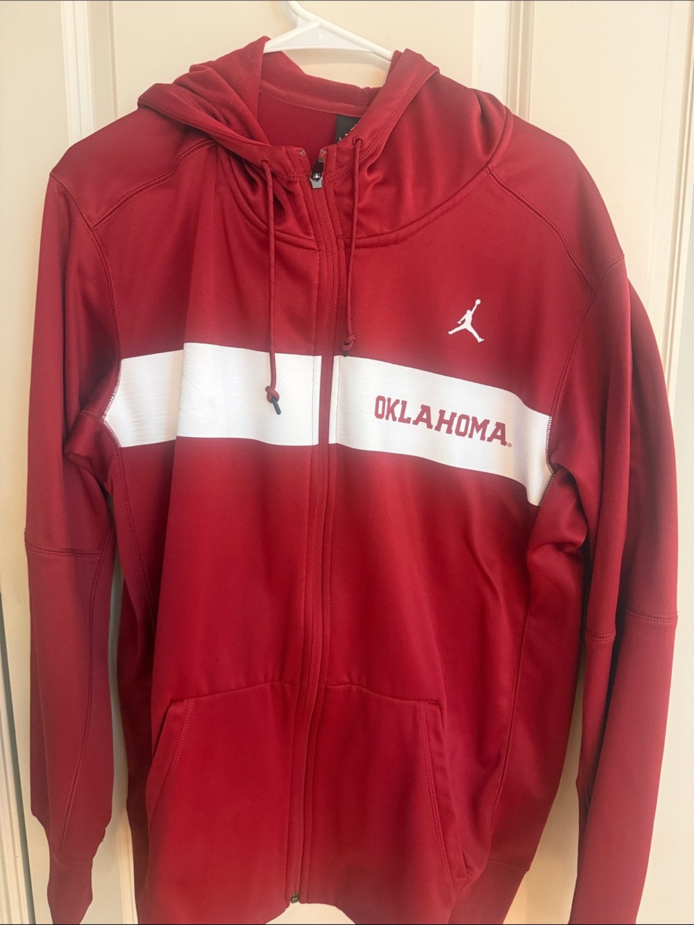 Jordan Men's Crimson and White Full-Zip Performance Hoodie